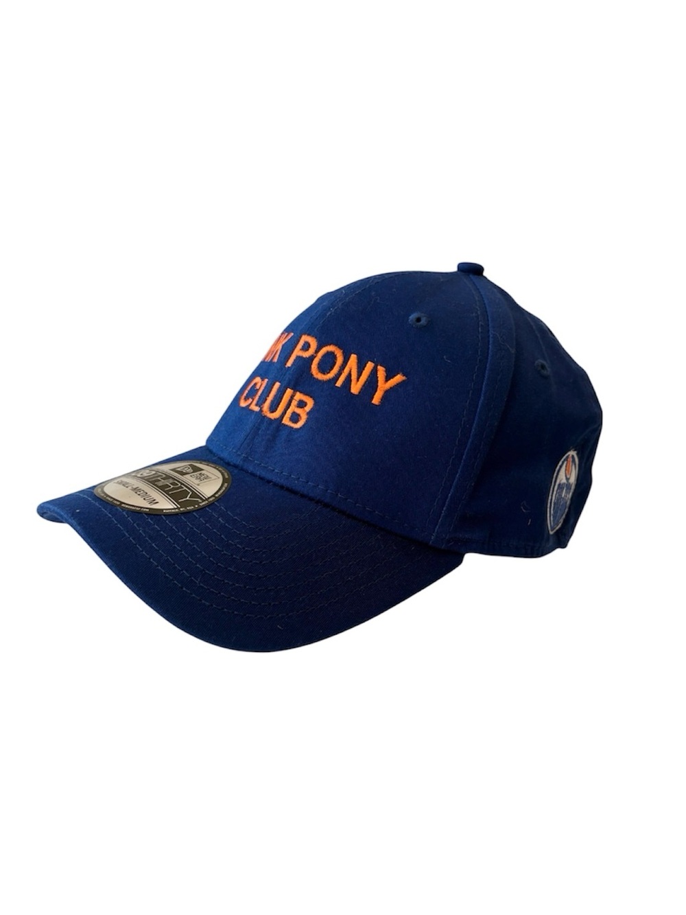 Oiler New Era Blue 'Pink Pony Club' Baseball Cap with Orange Embroider